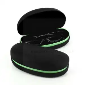 Large Sunglass Case Black & Green Stripe